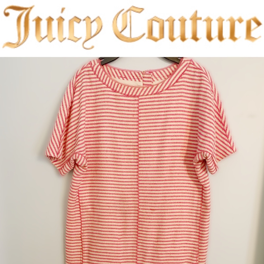 Juicy Couture Pink White & Metallic dress Sz Med